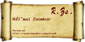 Rémai Zsombor névjegykártya