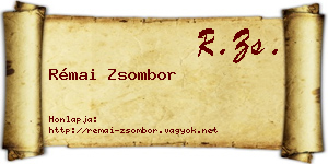 Rémai Zsombor névjegykártya